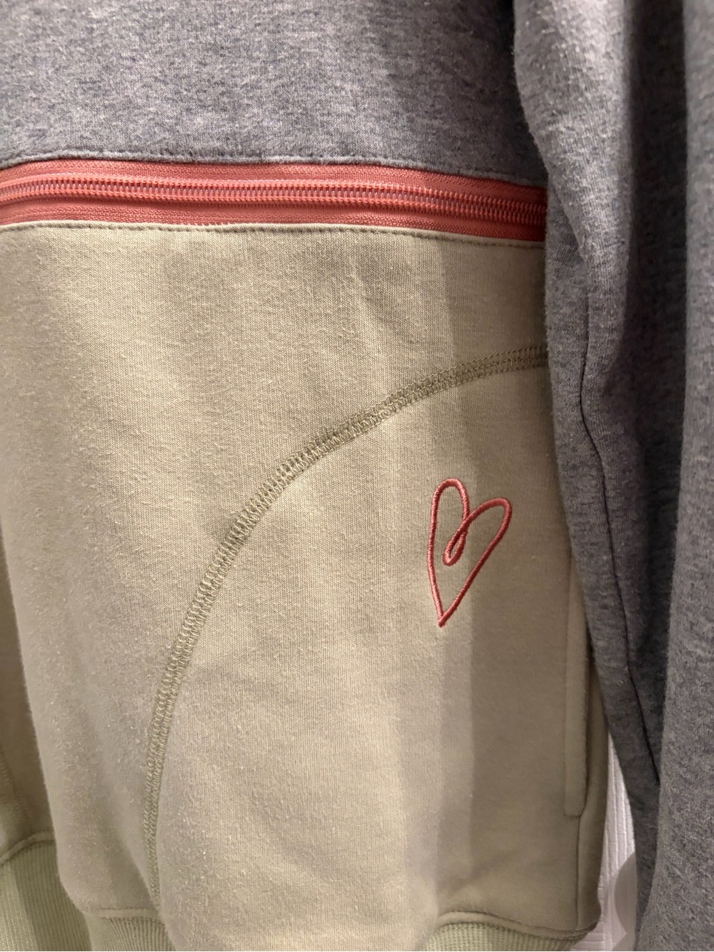 Latched Mama Pullover Hoodie - Olive Green & Gray XXS - Picture 3 of 9